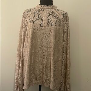 Elegant Beige Lace Blouse
